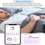 Smart Ring Health Tracker for Women Men, 24/7 Health Monitor(Heart Rate/Blood Oxygen/ HRV/Stress/Sleep Tracker) Waterproof Multisports Fitness Ring with Dedicated APP No Subscription Fee (Black, 8#) - Image 7