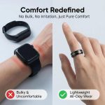 Smart Ring Health Tracker for Women Men, 24/7 Health Monitor(Heart Rate/Blood Oxygen/ HRV/Stress/Sleep Tracker) Waterproof Multisports Fitness Ring with Dedicated APP No Subscription Fee (Black, 8#) - Image 5