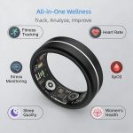 Smart Ring Health Tracker for Women Men, 24/7 Health Monitor(Heart Rate/Blood Oxygen/ HRV/Stress/Sleep Tracker) Waterproof Multisports Fitness Ring with Dedicated APP No Subscription Fee (Black, 8#) - Image 3