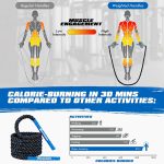 Ayombo Jump Rope, Weighted Jump Rope for Fitness, Boxing Equipment Jump Ropes for Men Women, Battle Skipping Ropes for Exercise, Suitable for Boxing, Cardio, Training Muscle Speed Home Gym Workout Equipment - Image 3